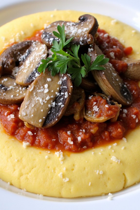 creamy polenta savory mushroom ragu