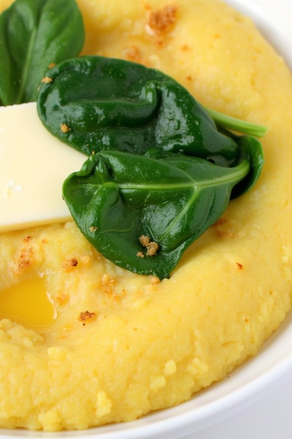 creamy polenta with spinach