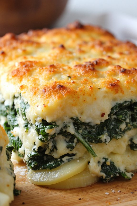 creamy potato spinach casserole