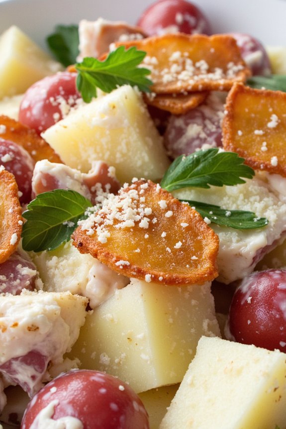 creamy prosciutto parmesan potato salad