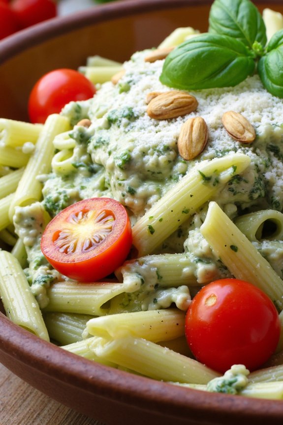 creamy ricotta basil pasta