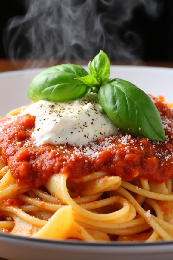 creamy ricotta infused marinara sauce