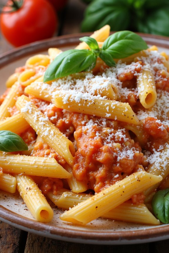 creamy ricotta tomato pasta