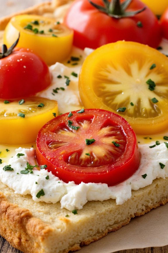 creamy ricotta tomato tart