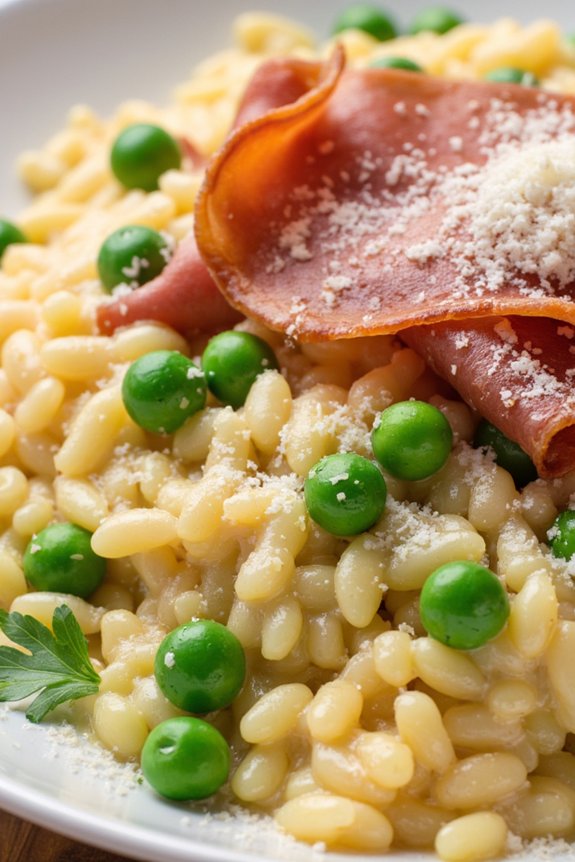 creamy risotto with prosciutto