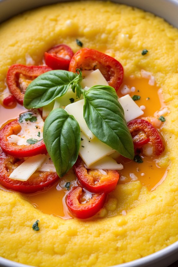 creamy roasted pepper polenta