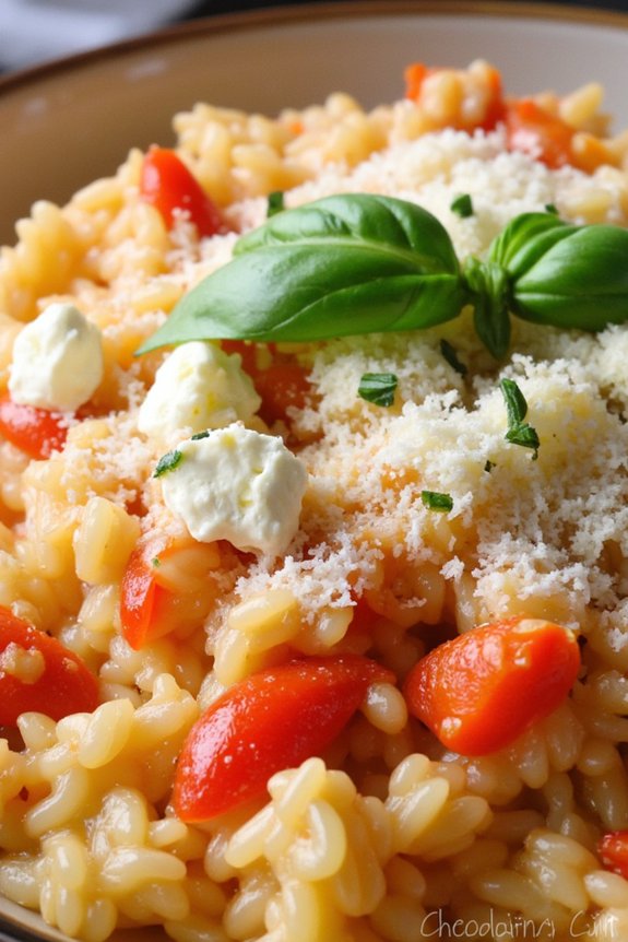 creamy roasted pepper risotto
