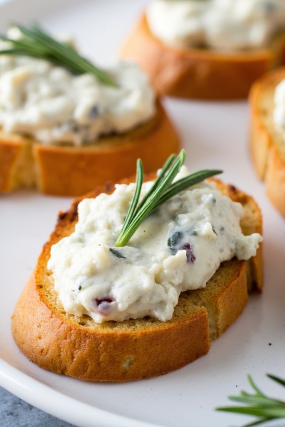creamy rosemary bean crostini