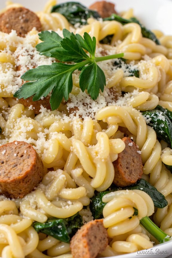 creamy sausage orzo delight