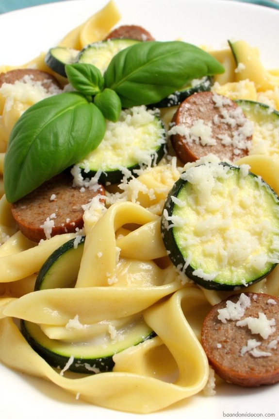 creamy sausage zucchini pasta delight