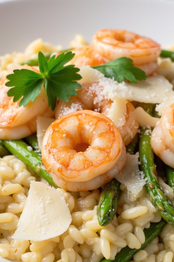 creamy shrimp asparagus risotto