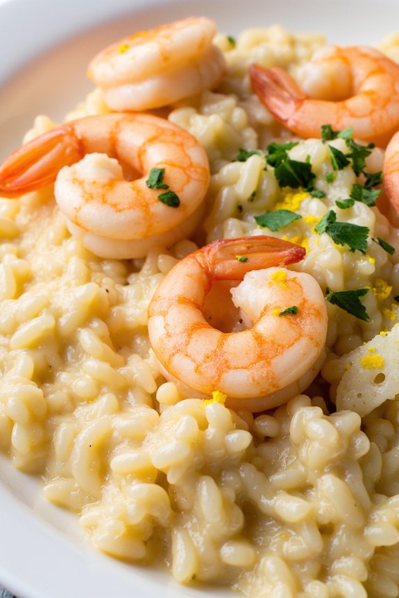creamy shrimp scampi risotto