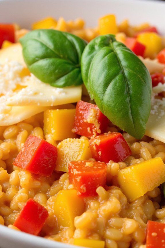 creamy spicy bell pepper risotto