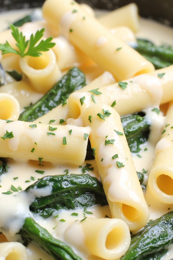 creamy spinach alfredo pasta