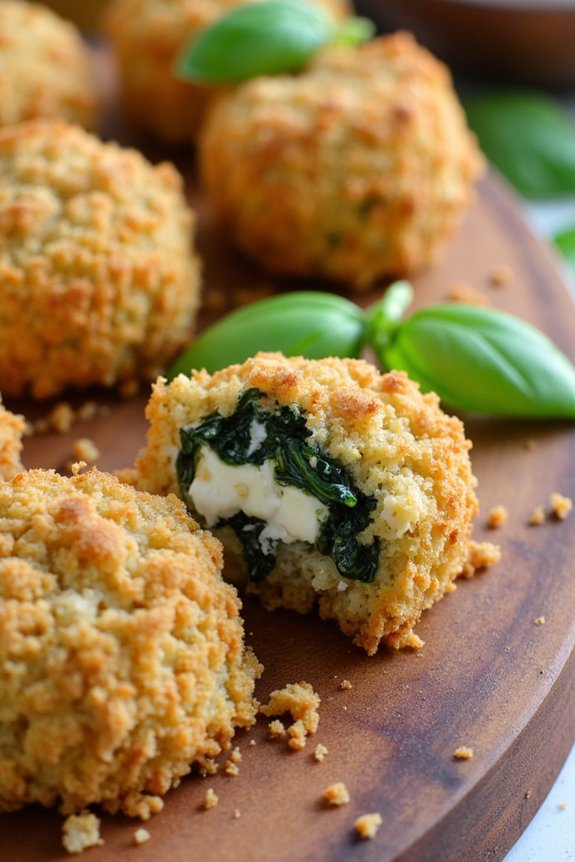 creamy spinach ricotta bites