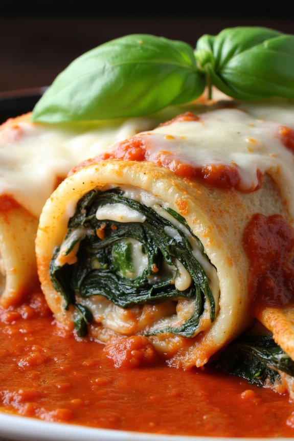 creamy spinach ricotta cannelloni