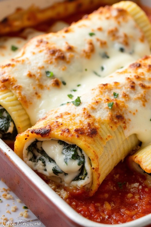 creamy spinach ricotta cannelloni