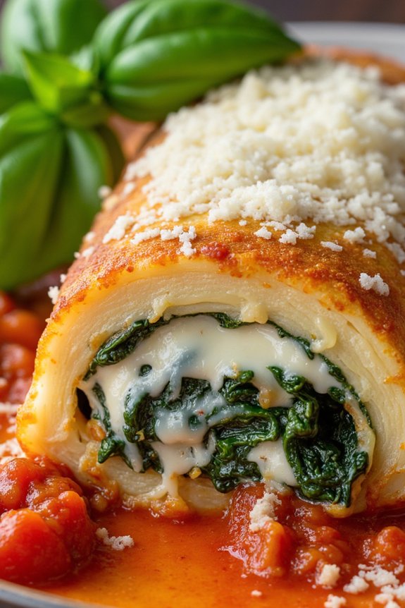 creamy spinach ricotta cannelloni