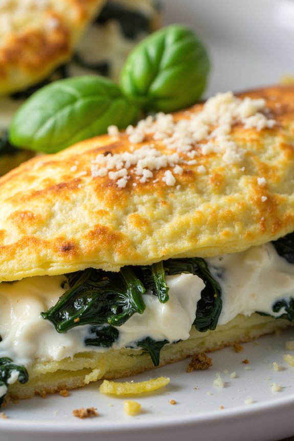 creamy spinach ricotta omelette