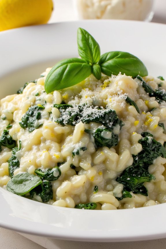 creamy spinach ricotta risotto
