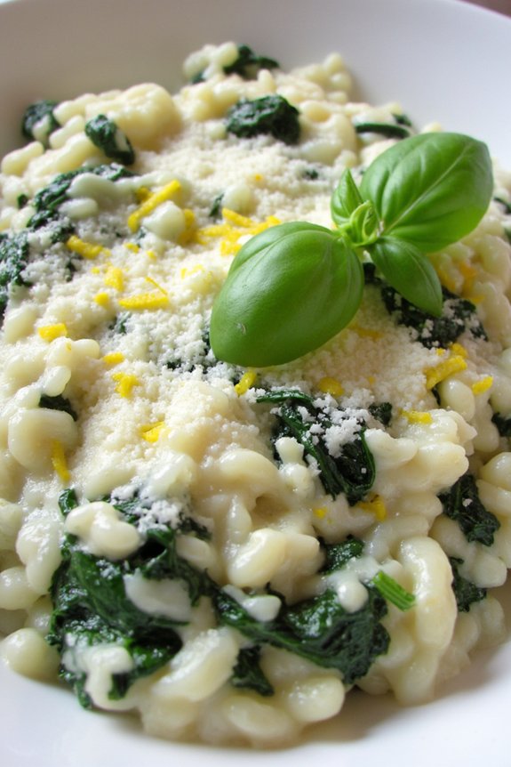 creamy spinach ricotta risotto