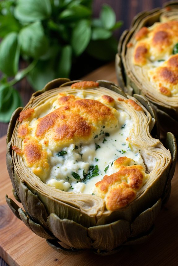 creamy stuffed artichokes recipe