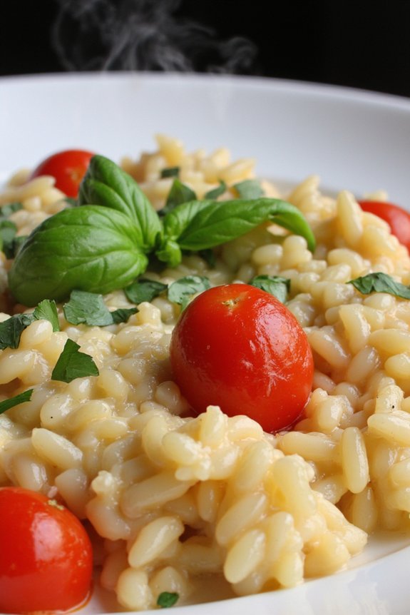 creamy tomato basil risotto