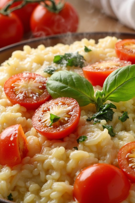creamy tomato basil risotto