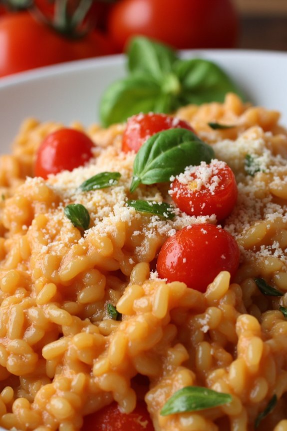 creamy tomato basil risotto