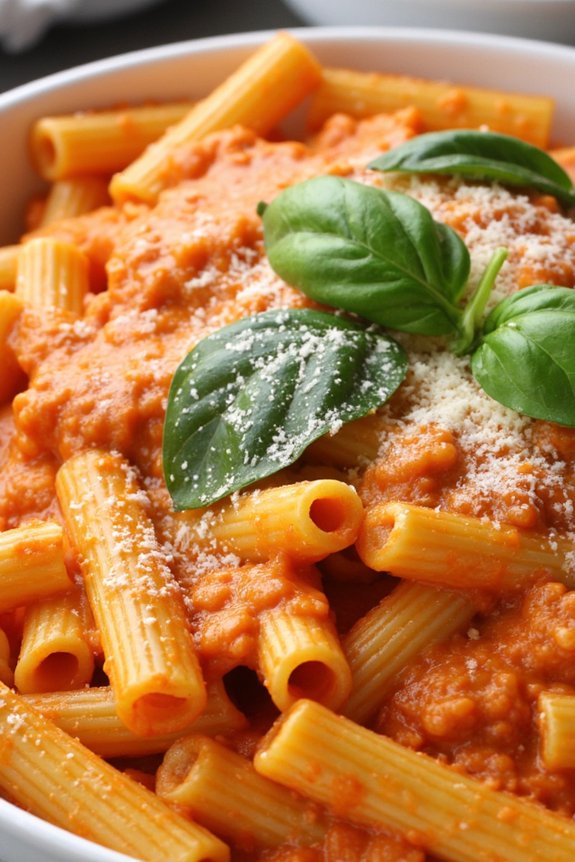 creamy vodka tomato rigatoni