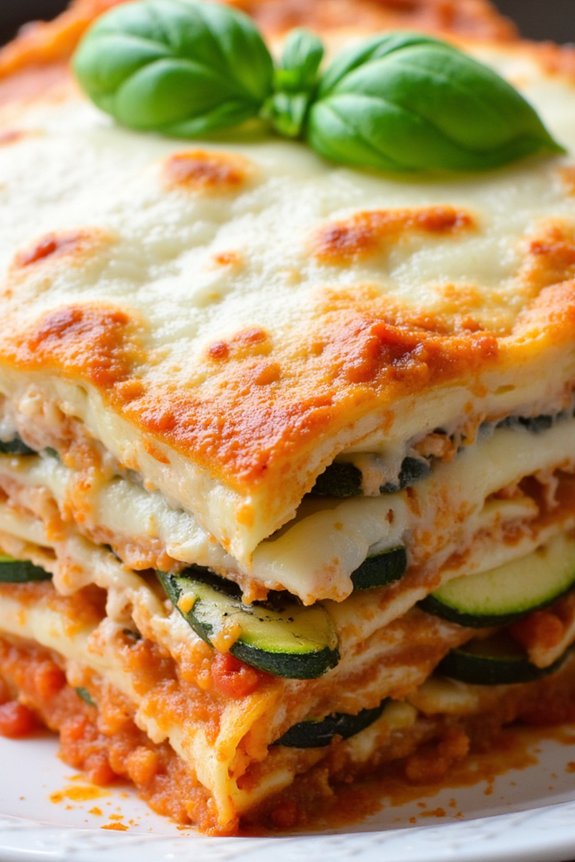creamy zucchini ricotta lasagna