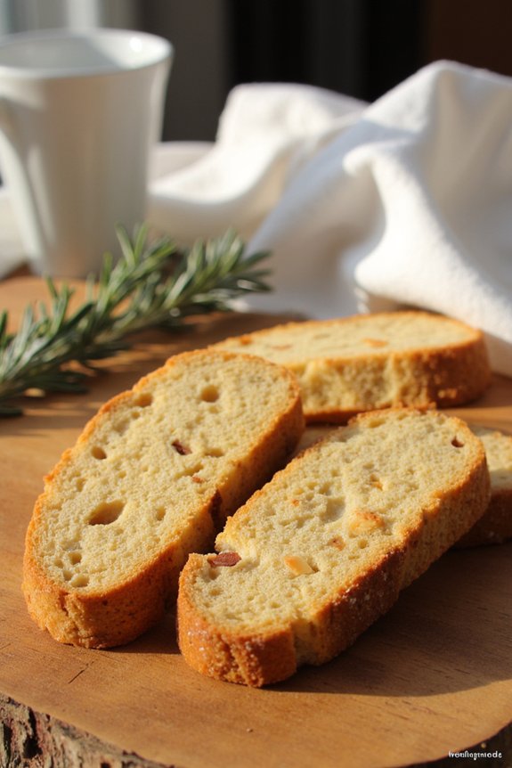 crispy almond flavored biscotti