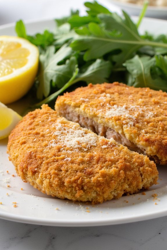 crispy breaded veal cutlets