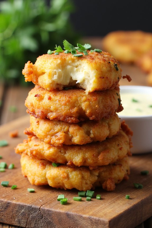 crispy cheesy herb fritters
