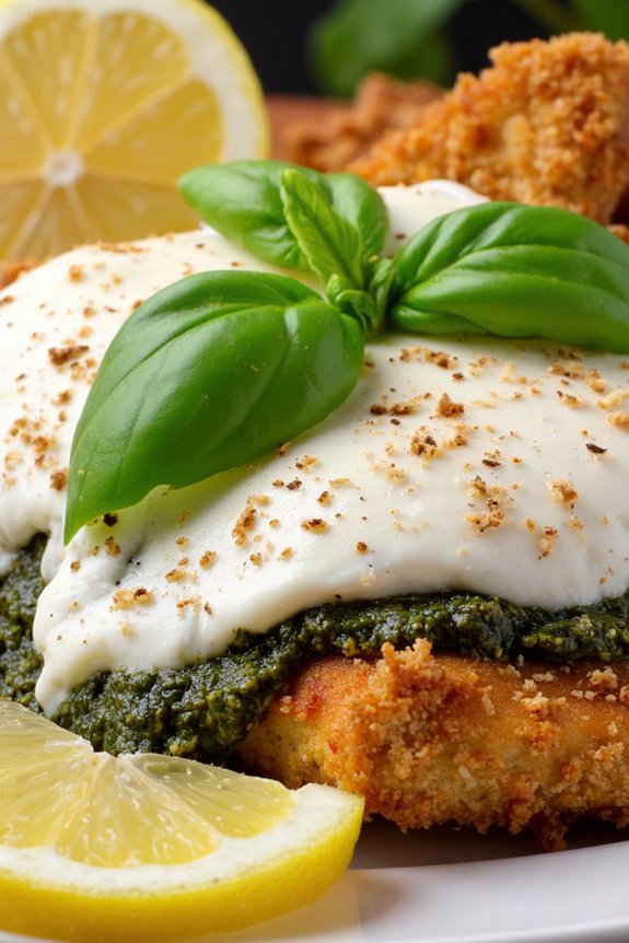 crispy chicken with pesto