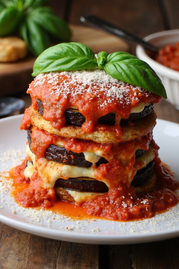 crispy eggplant parmesan stacks
