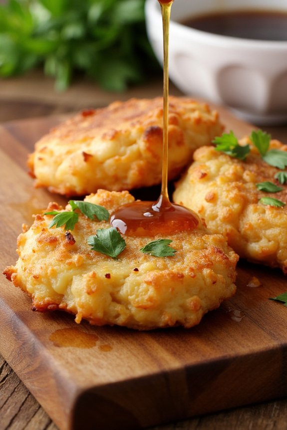 crispy gorgonzola pear fritters