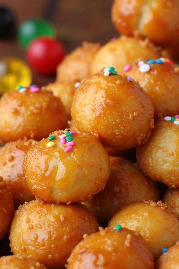 crispy honey coated dough balls