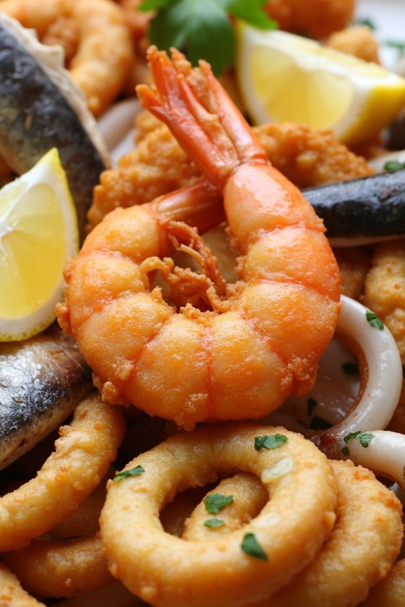 crispy mixed fried seafood