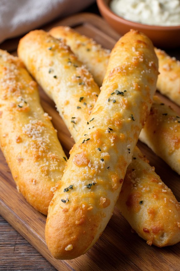 crispy parmesan herb breadsticks