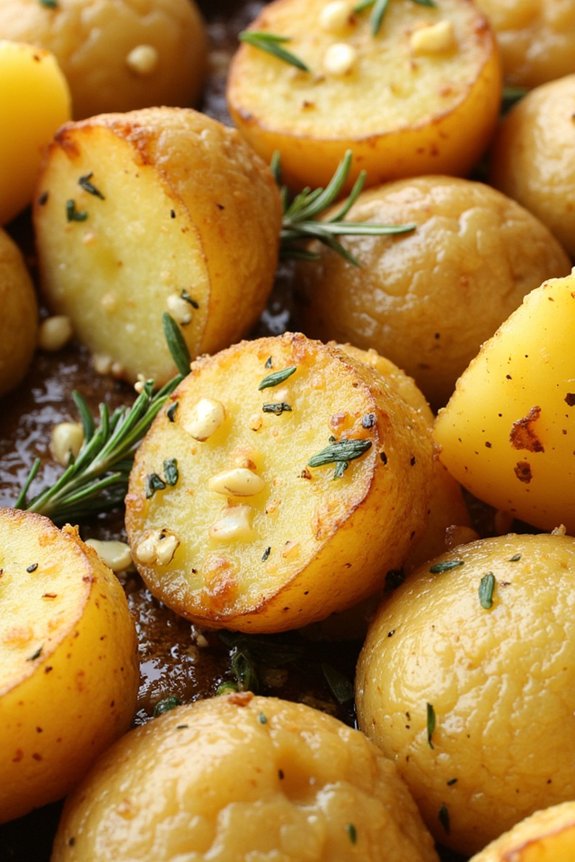 crispy roasted garlic potatoes