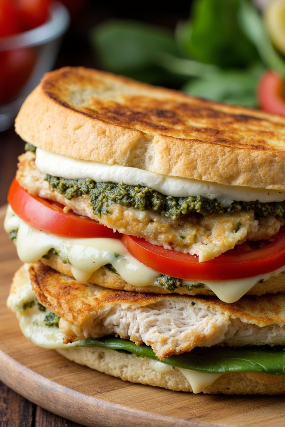 delicious chicken pesto panini