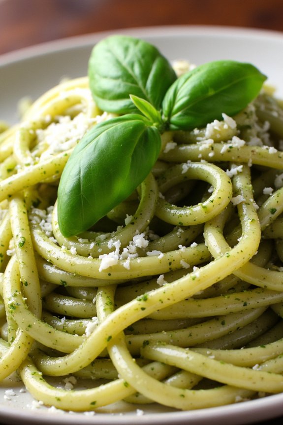 delicious homemade pesto pasta