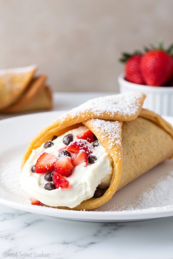 delightful strawberry filled cannoli