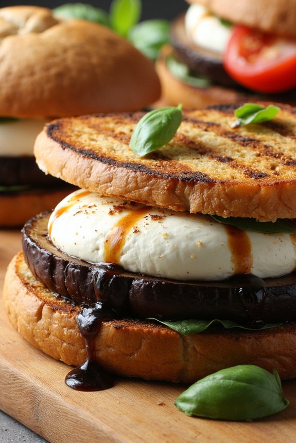eggplant mozzarella gourmet sandwiches