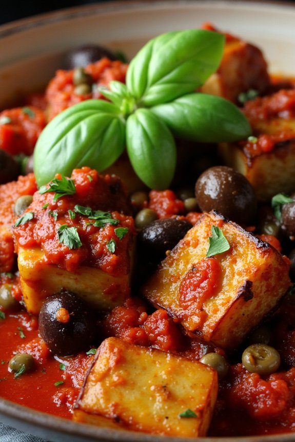 eggplant puttanesca with anchovies