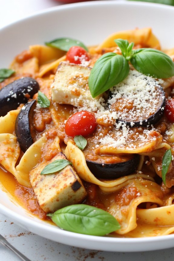 eggplant ricotta tagliatelle recipe