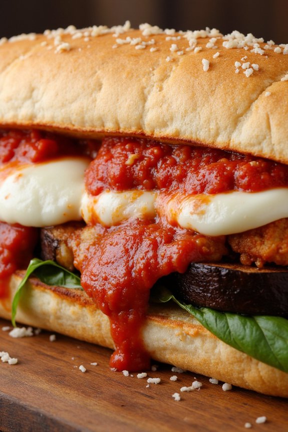 eggplant sandwich with marinara