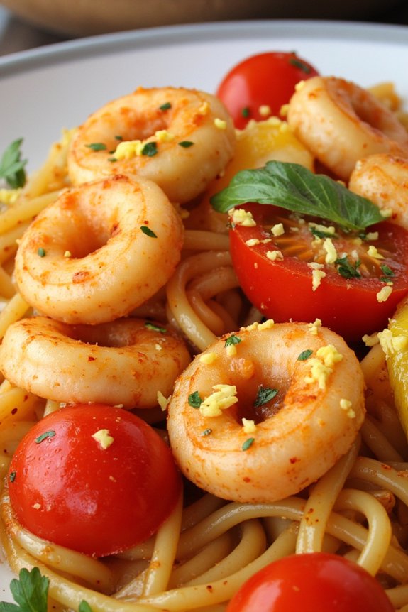 elegant calamari pasta dish