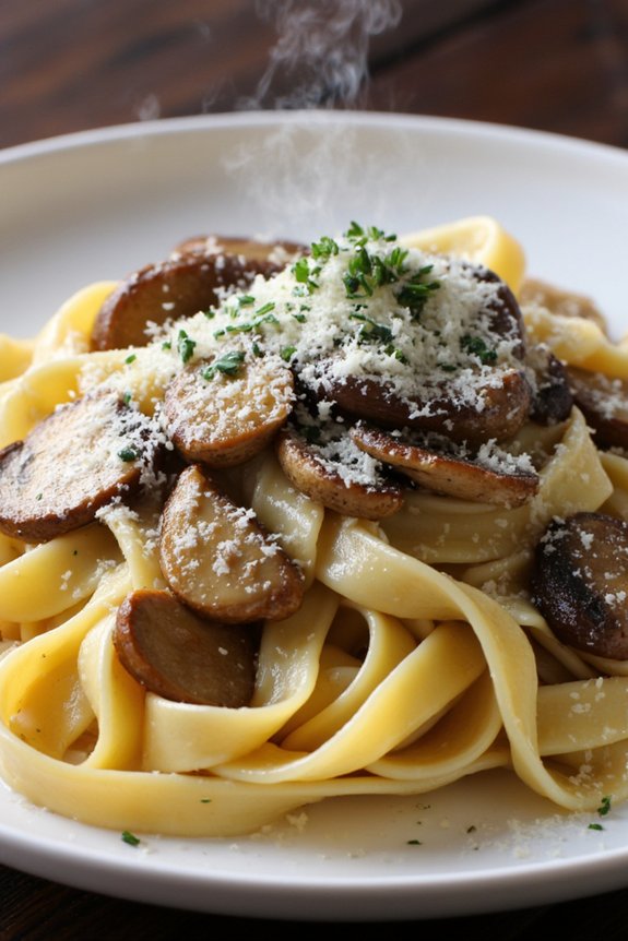 elegant creamy mushroom pasta